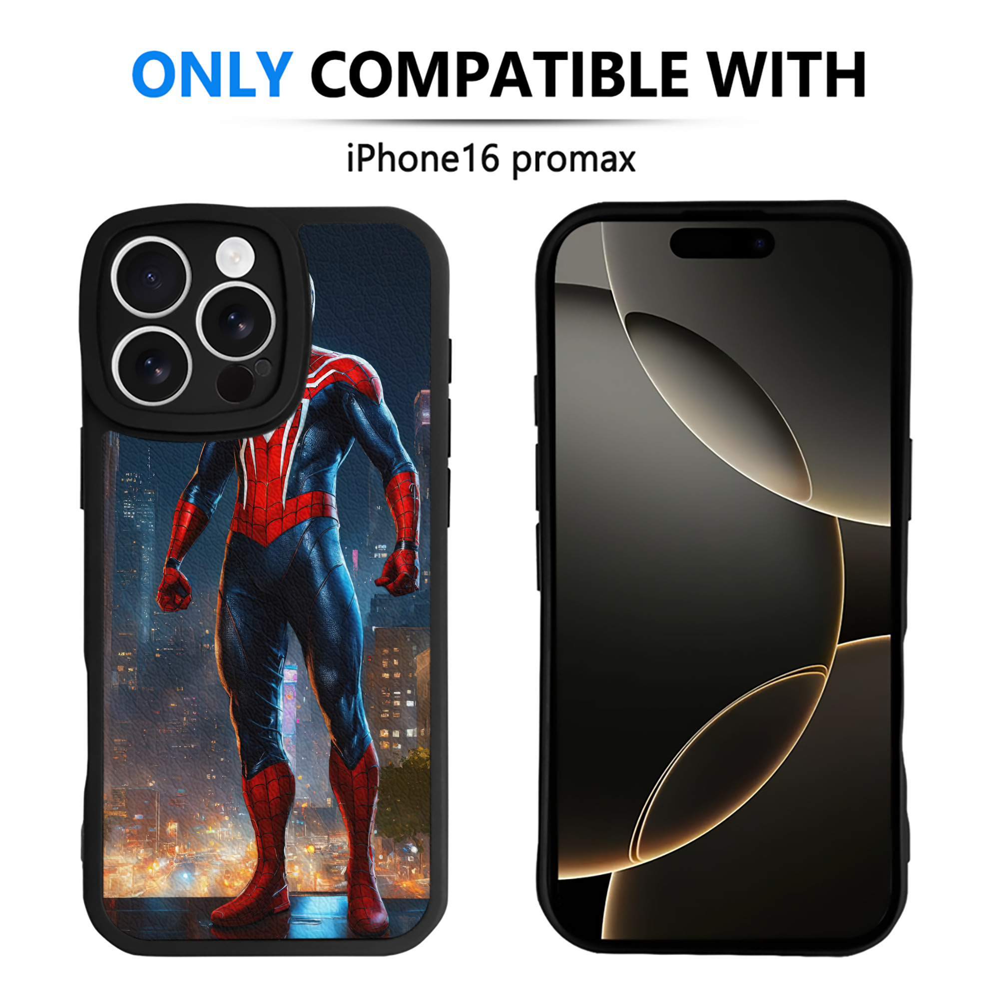 （画像用） Spider Man スパイダーマン 【iPhone 16シリーズ対応】シリコンスマホケース（レザー調） 材質：シリコン